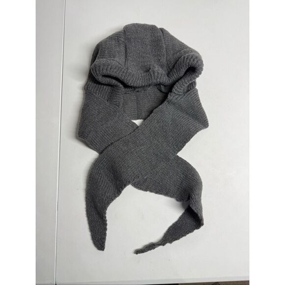 Knitted Winter Balaclava Thickened One-Piece Scarf Cap Hooded Y2K One Size Gray main image 11